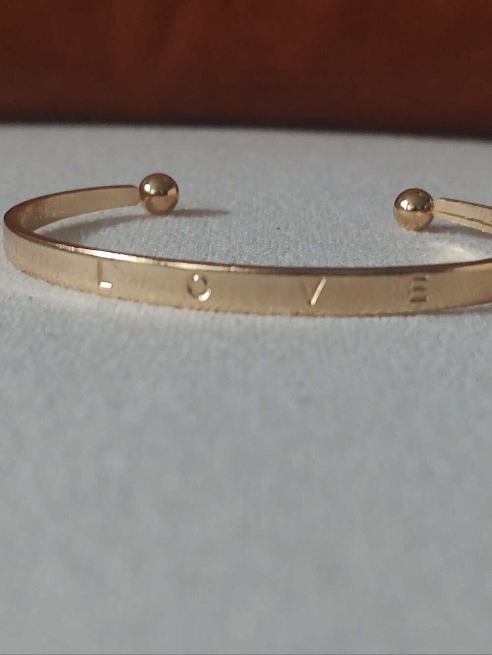 New Gold Plated Love-Engraved Open Cuff Bracelet